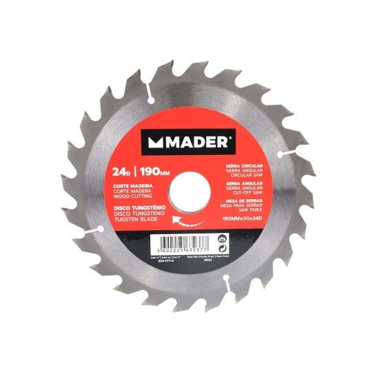 Disco Tungst�nio, Corte Madeira, 190mm, 24D ref� 63237 MADER