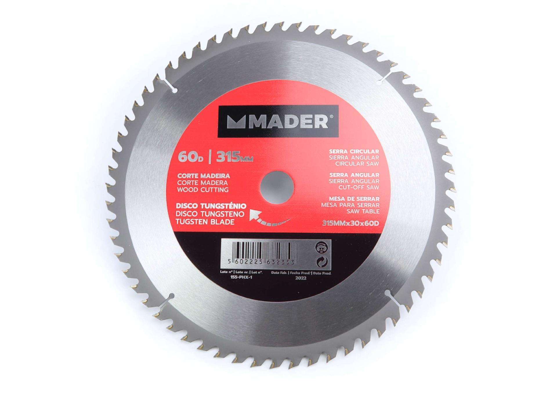 Disco Tungsténio, Corte Madeira, 315mm, 60D refª 63235 MADER