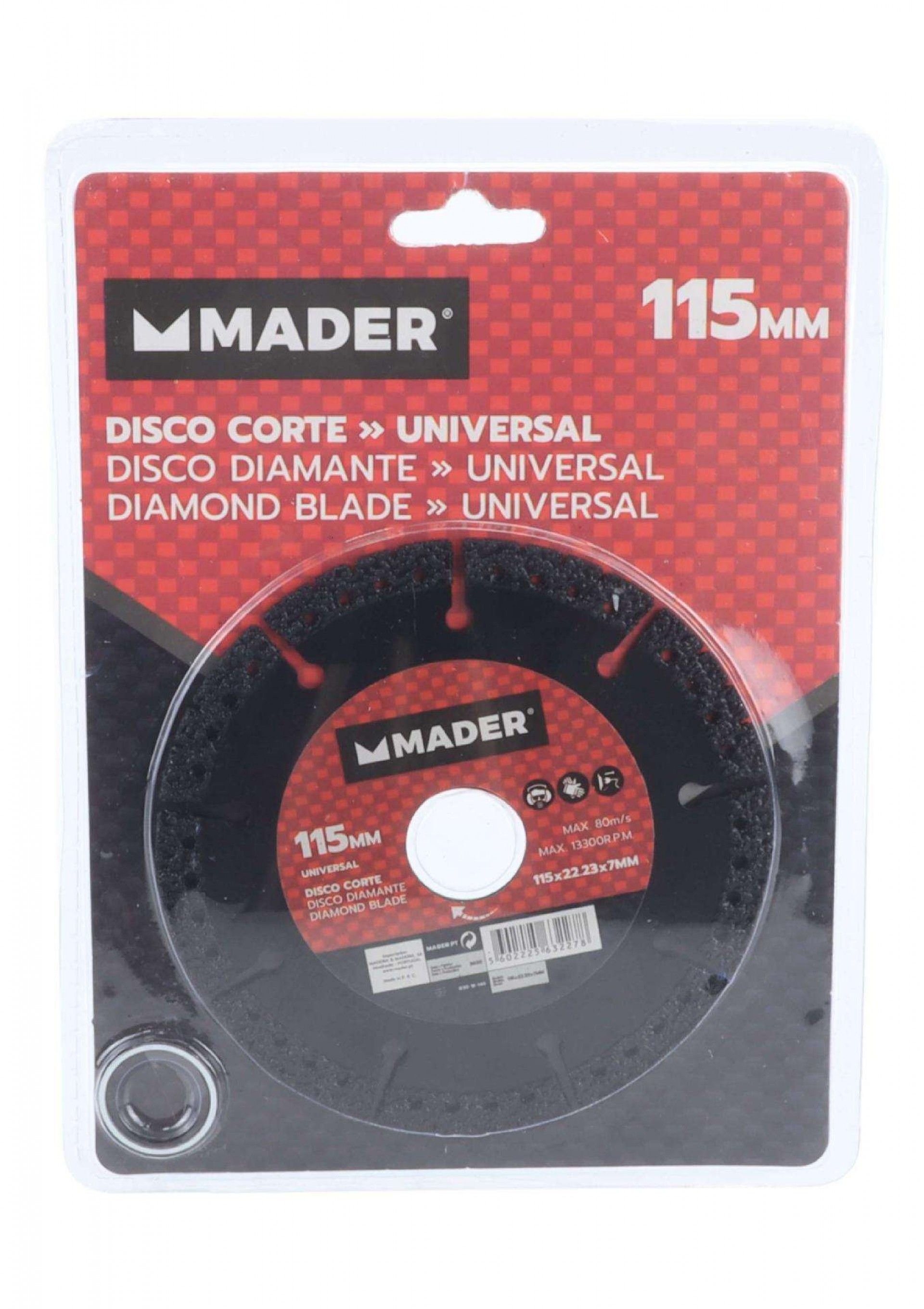 Disco Corte, Universal, 115mm refª 63227 MADER