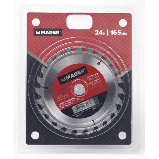 Disco Tungsténio, Corte Madeira, 165mm, 24D refª 63228 MADER Disco Tungsténio, Corte Madeira, 165mm, 24D refª 63228 MADER