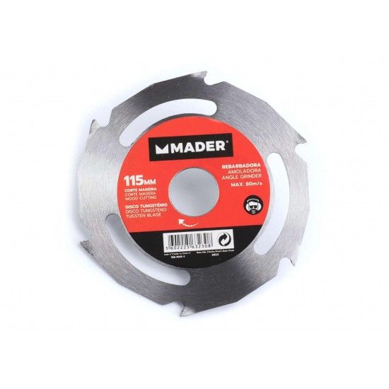 Disco Tungstnio, Corte Madeira para Rebarbadora, 115mm  ref 63230 MADER