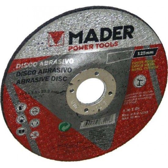 Disco Abrasivo, Corte Metal, 125mm ref 63201 MADER