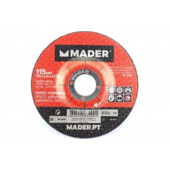 Disco Abrasivo, Corte Metal, 115mm ref 63200 MADER