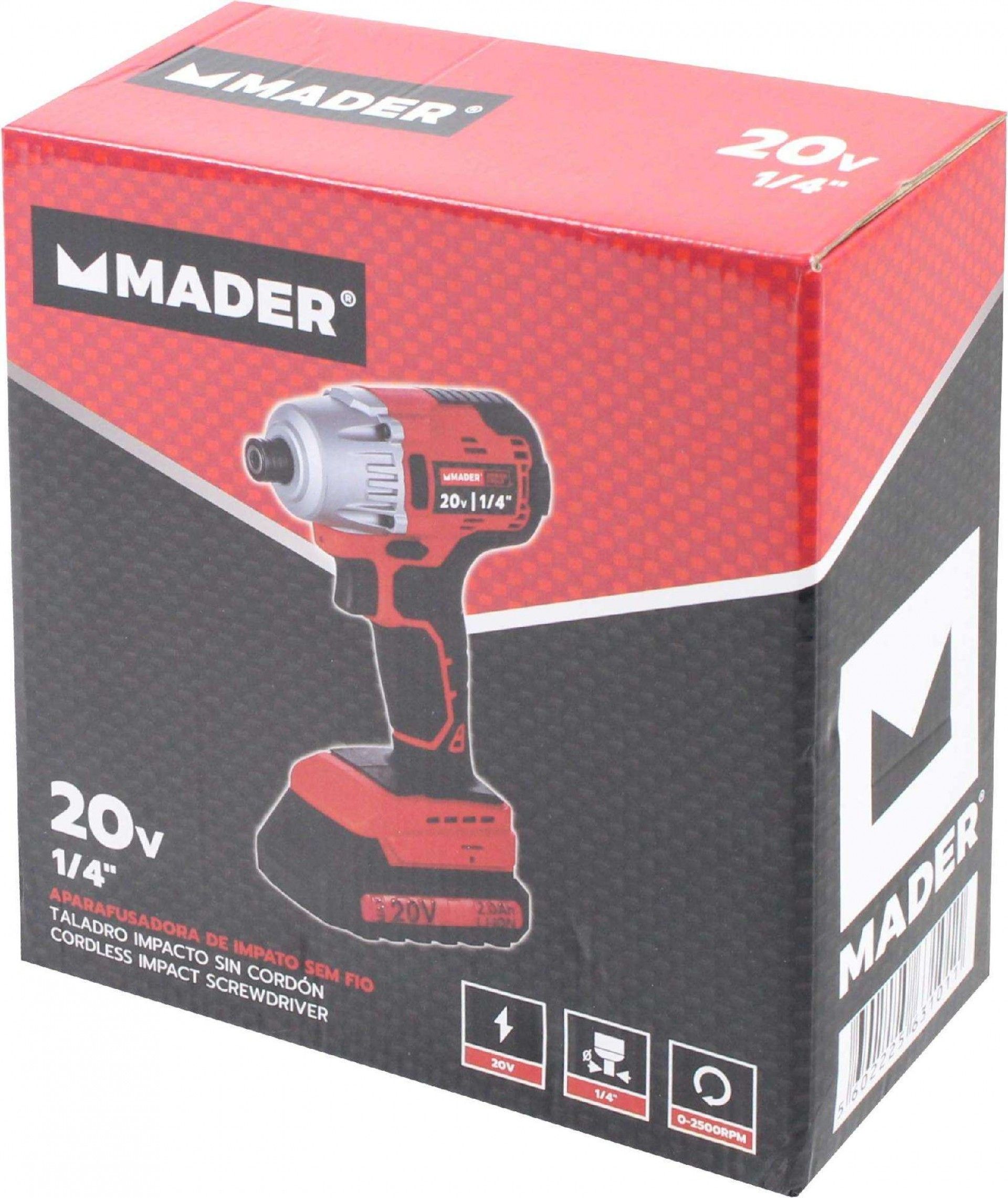Aparafusadora de Impacto sem Fios, 200Nm, 20V refª 63101 MADER
