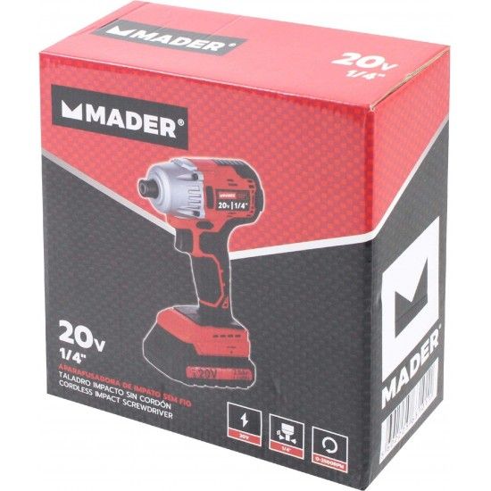 Aparafusadora de Impacto sem Fios, 200Nm, 20V ref� 63101 MADER