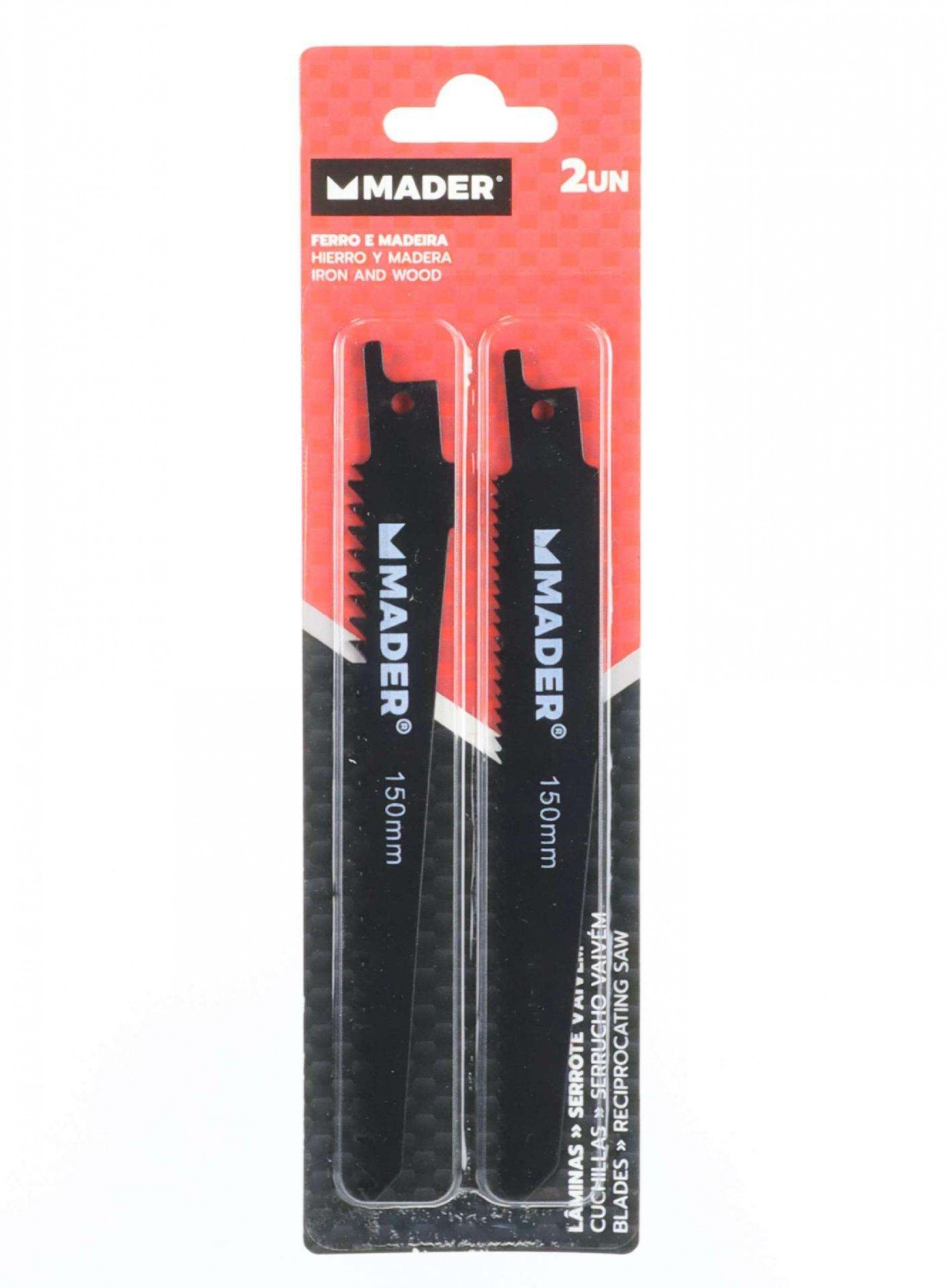 Lâminas Serrote Vaivém, Ferro e Madeira, 150mm, 2Un refª 63092 MADER