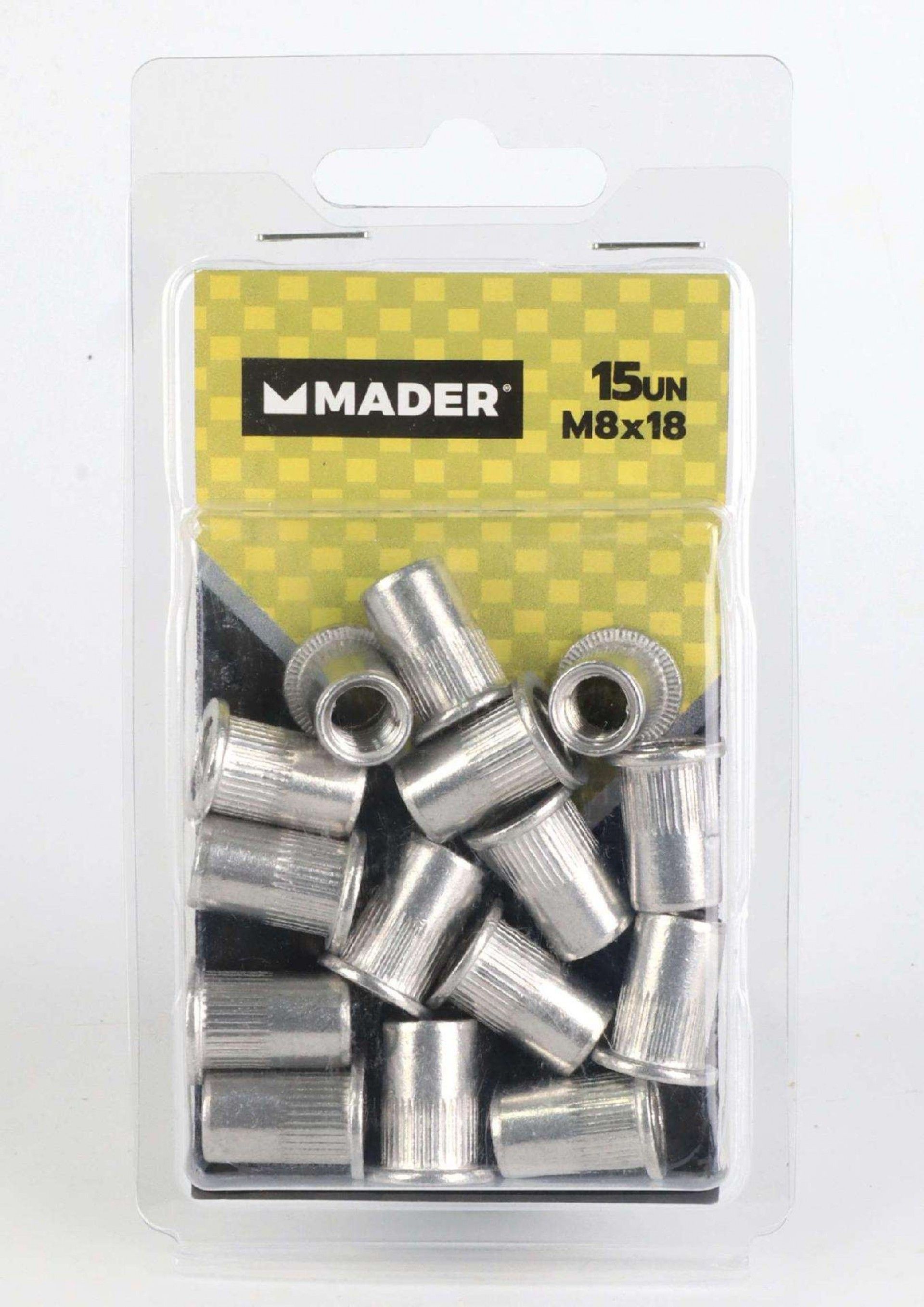 Porcas de Rebite, M8x18, 15 Un refª 61544 MADER