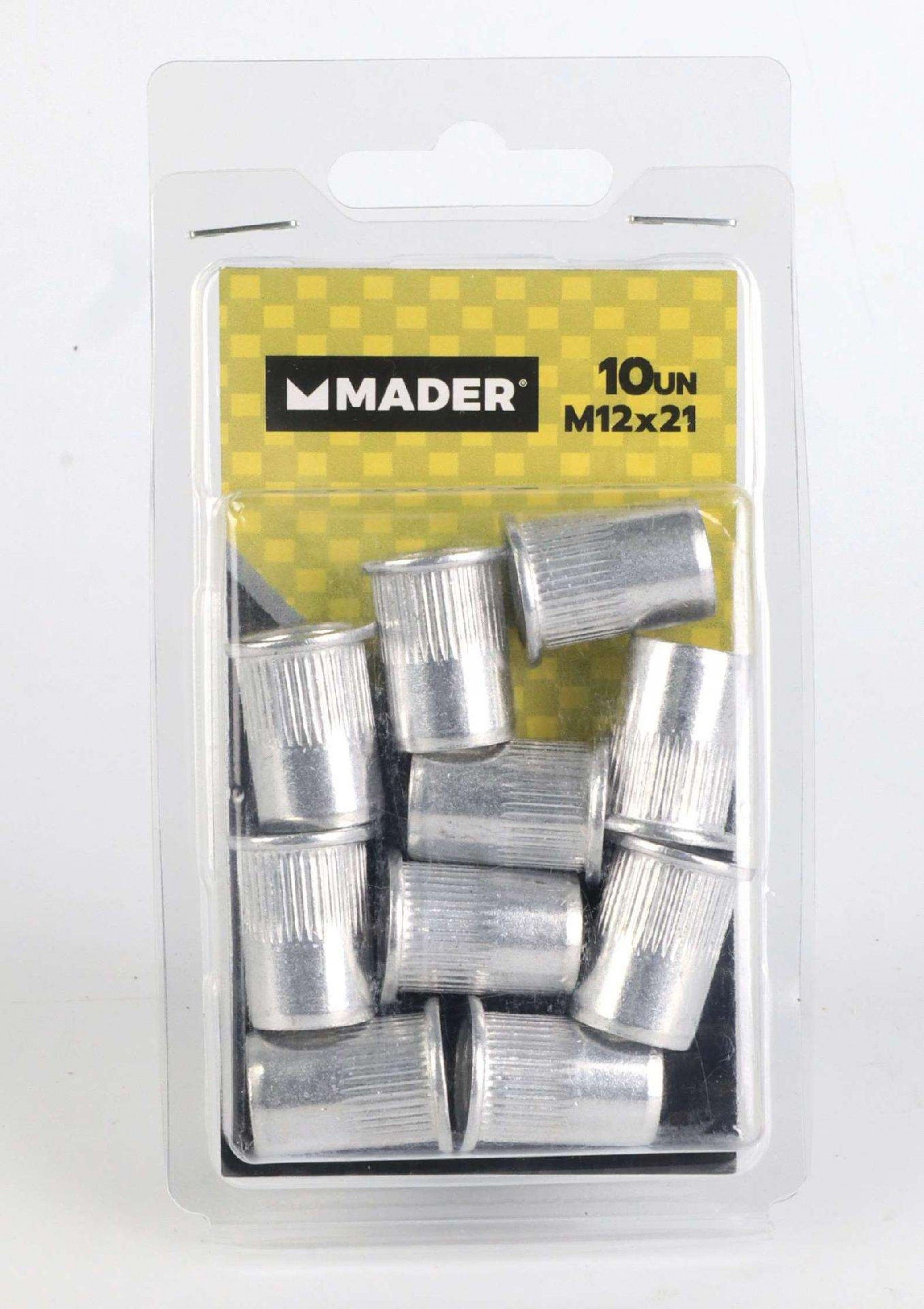 Porcas de Rebite, M12x21, 10 Un refª 61546 MADER