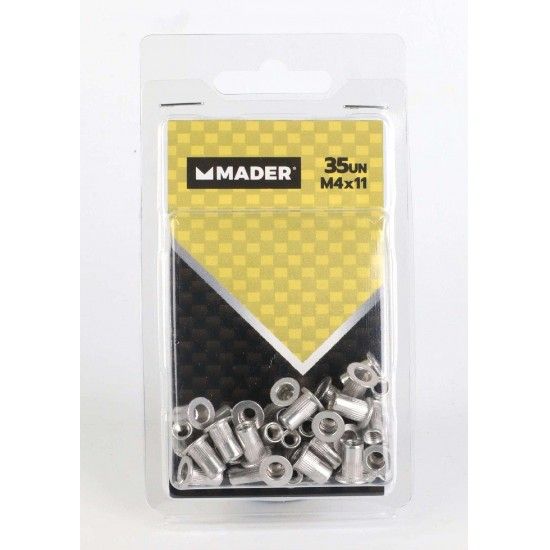 Porcas de Rebite, M4x11, 35 Un refª 61541 MADER Porcas de Rebite, M4x11, 35 Un refª 61541 MADER