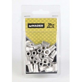 Porcas de Rebite, M6x15, 25 Un refª 61543 MADER Porcas de Rebite, M6x15, 25 Un refª 61543 MADER