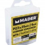 Bits Pozidriv PZ2, 25mm, 6Un ref� 61319 MADER