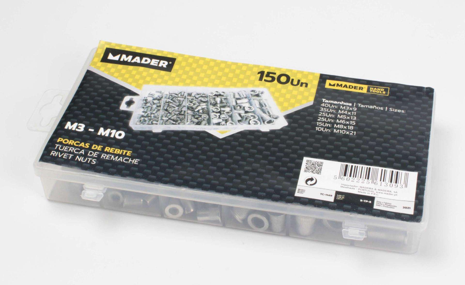 Porcas de Rebite, M3 - M10, 150Un refª 61309 MADER