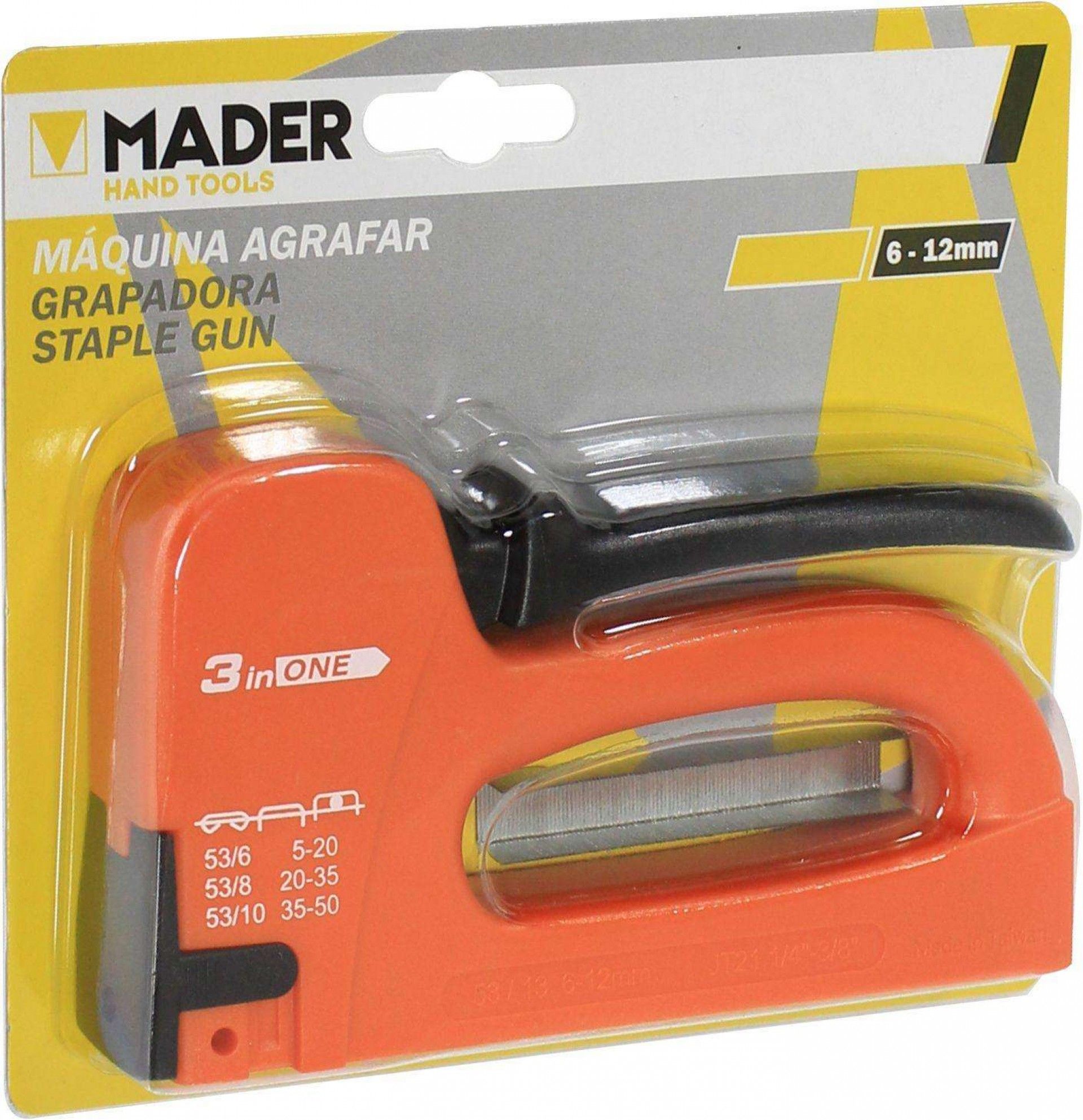Máquina de Agrafar, 3 em 1, 6-12mm, 100 Agrafes refª 61217 MADER