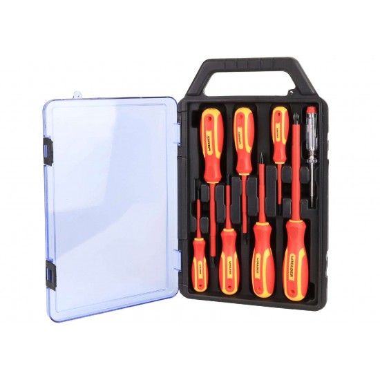 Chave de Parafusos, VDE, 8 un, Caixa Plástica ref. 61186 MADER Chave de Parafusos, VDE, 8 un, Caixa Plástica ref. 61186 MADER