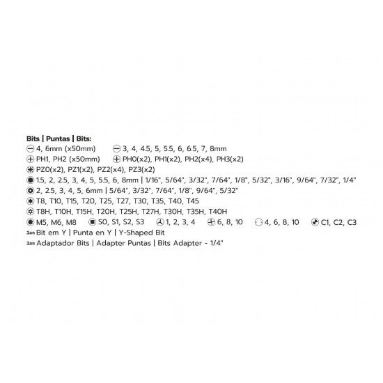 Chave de Caixa + Bits, 1/4, 131un, CRV ref 61176 MADER