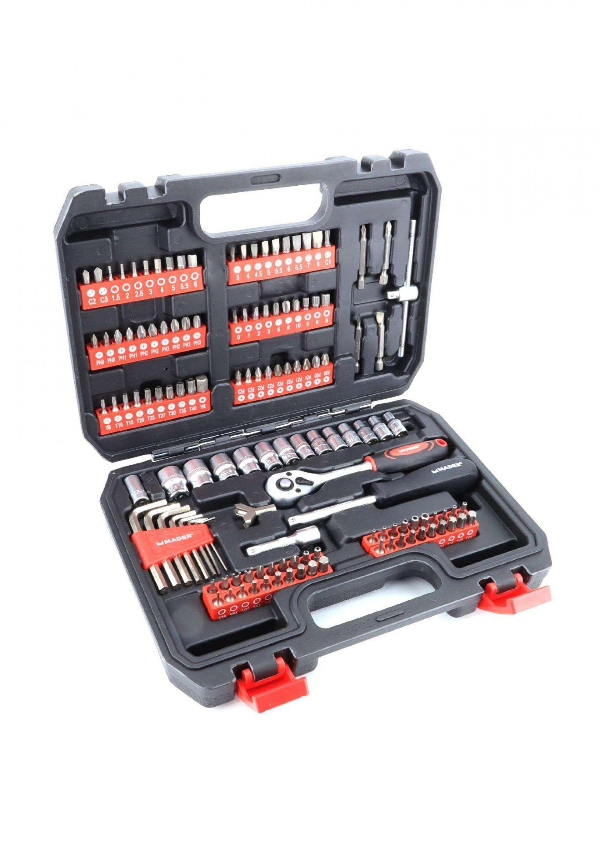 Chave de Caixa + Bit´s, 1/4, 131un, CRV refª 61176 MADER