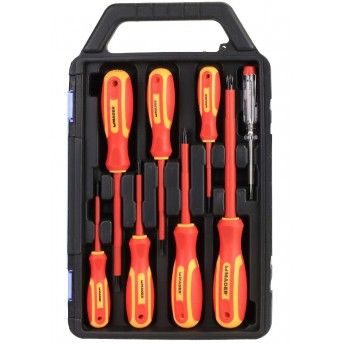 Chave de Parafusos, VDE, 8 un, Caixa Plástica ref. 61186 MADER Chave de Parafusos, VDE, 8 un, Caixa Plástica ref. 61186 MADER