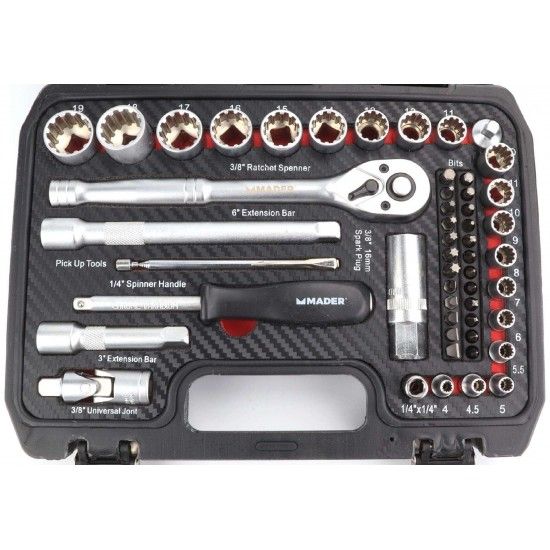 Chaves Caixa, CRV, 1/4-3/8, 52 un ref 61175 MADER