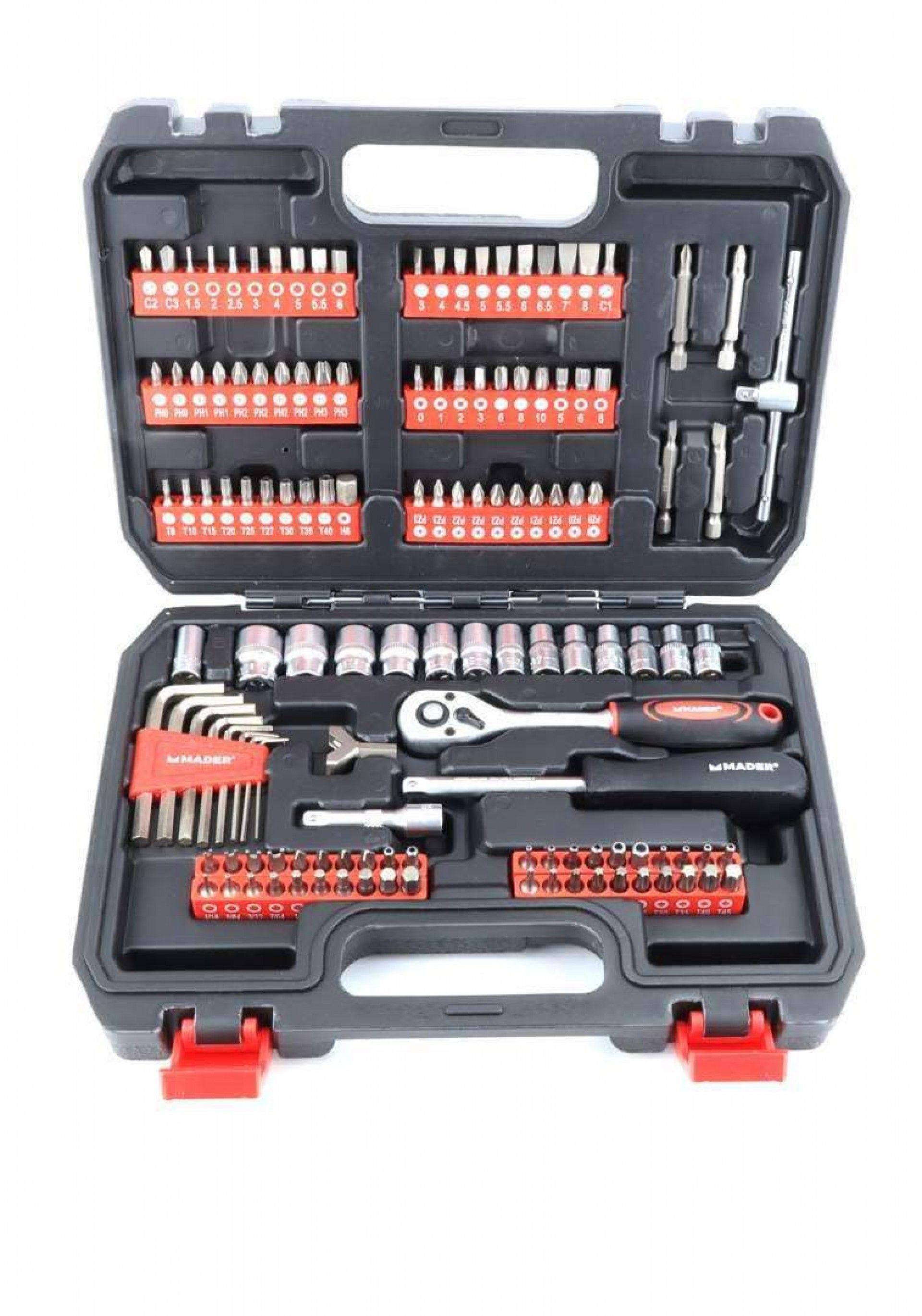 Chave de Caixa + Bit´s, 1/4, 131un, CRV refª 61176 MADER