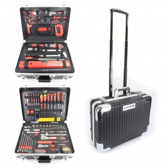 Mala Ferramentas com Trolley, 142Pcs Chrome Vanadium ref 61157 MADER