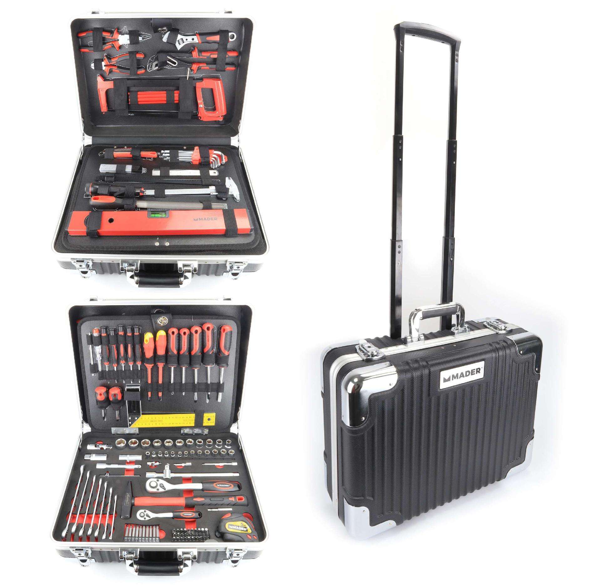 Mala Ferramentas com Trolley, 142Pcs Chrome Vanadium refª 61157 MADER