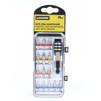 Bits com Adaptador, CRV, 15Un refª 61096 MADER Bits com Adaptador, CRV, 15Un refª 61096 MADER