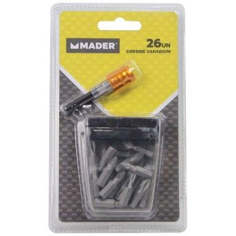 Bits com Adaptador Magnético, CRV, 26Un refª 61095 MADER Bits com Adaptador Magnético, CRV, 26Un refª 61095 MADER