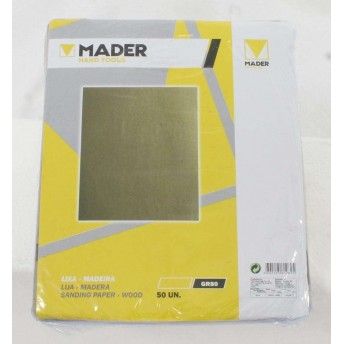 Lixa para Madeira, 230x280mm, GR80, 50Un ref 61082 MADER