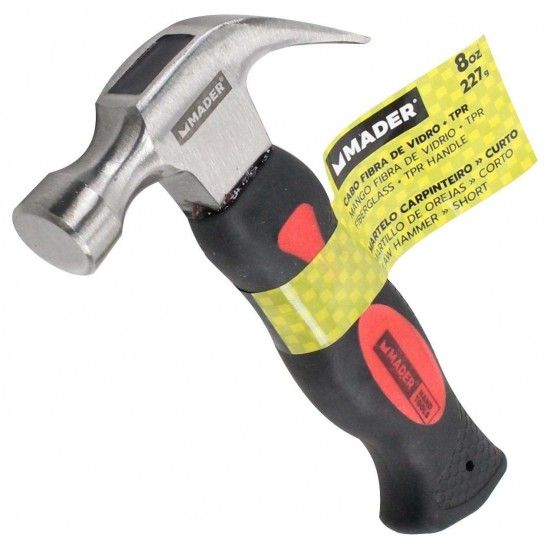Martelo de Carpinteiro, Cabo Fibra Vidro, 227g ref 61056 MADER