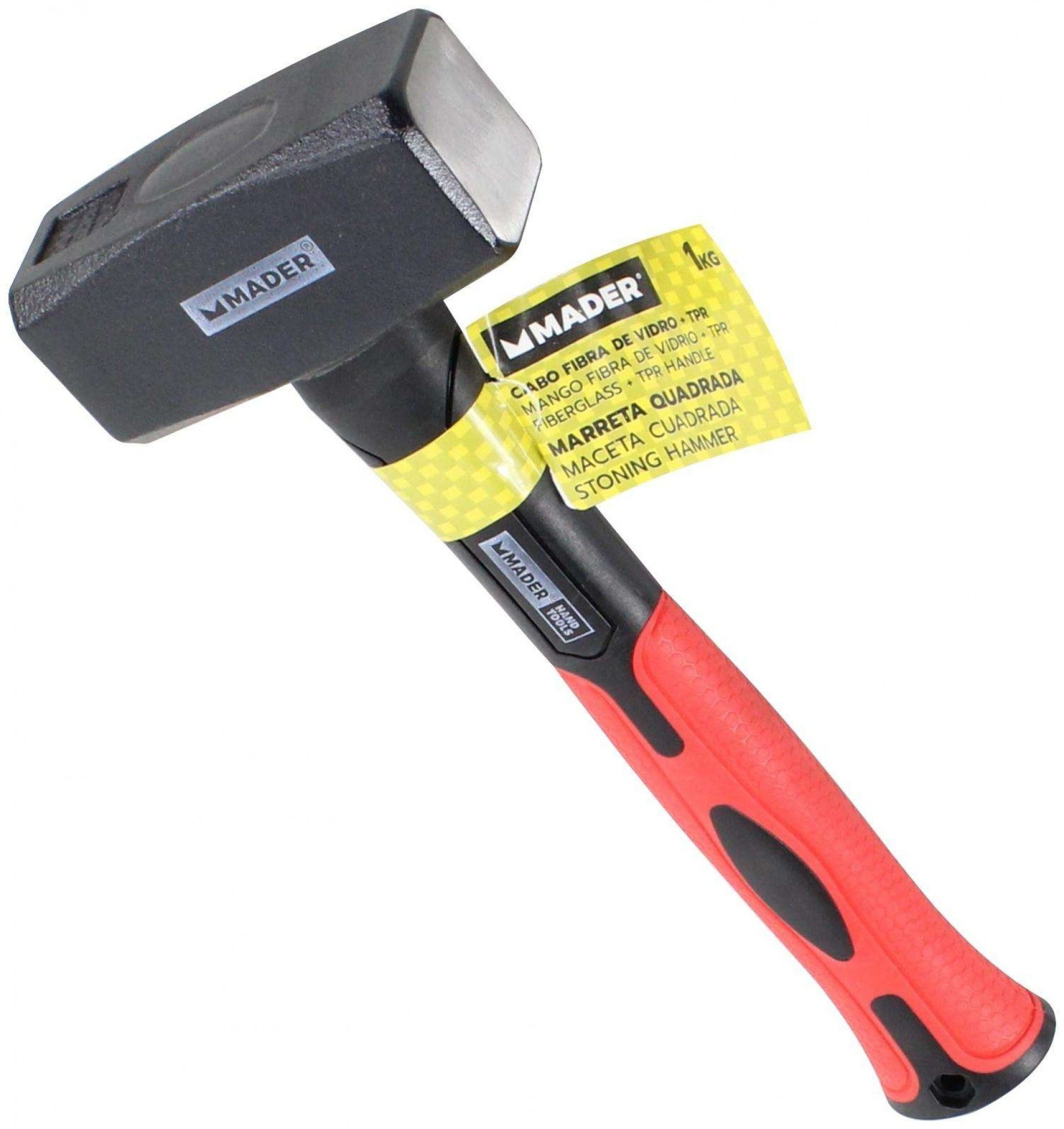 Marreta Quadrada, Cabo Fibra Vidro, 1Kg refª 61048 MADER