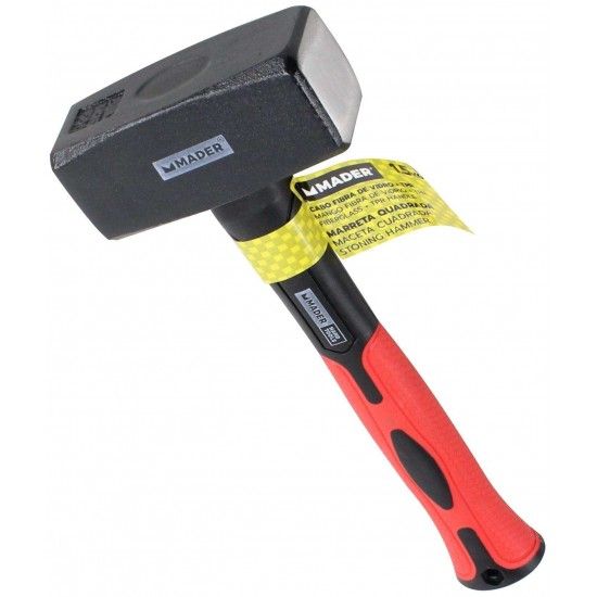 Marreta Quadrada, Cabo Fibra Vidro, 1,5Kg refª 61049 MADER Marreta Quadrada, Cabo Fibra Vidro, 1,5Kg refª 61049 MADER