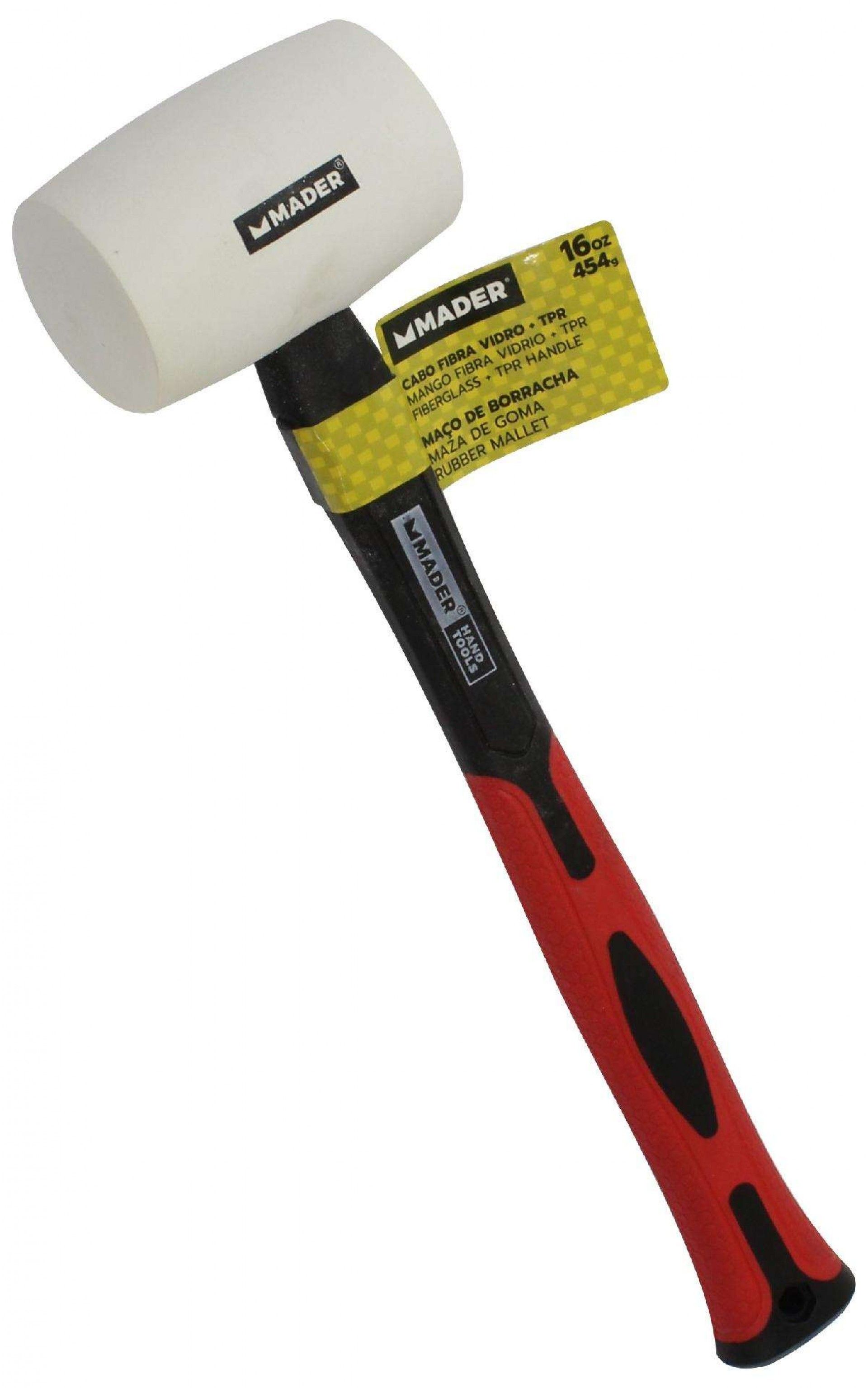 Maço de Borracha, Cabo FIbra Vidro, 454g refª 61043 MADER