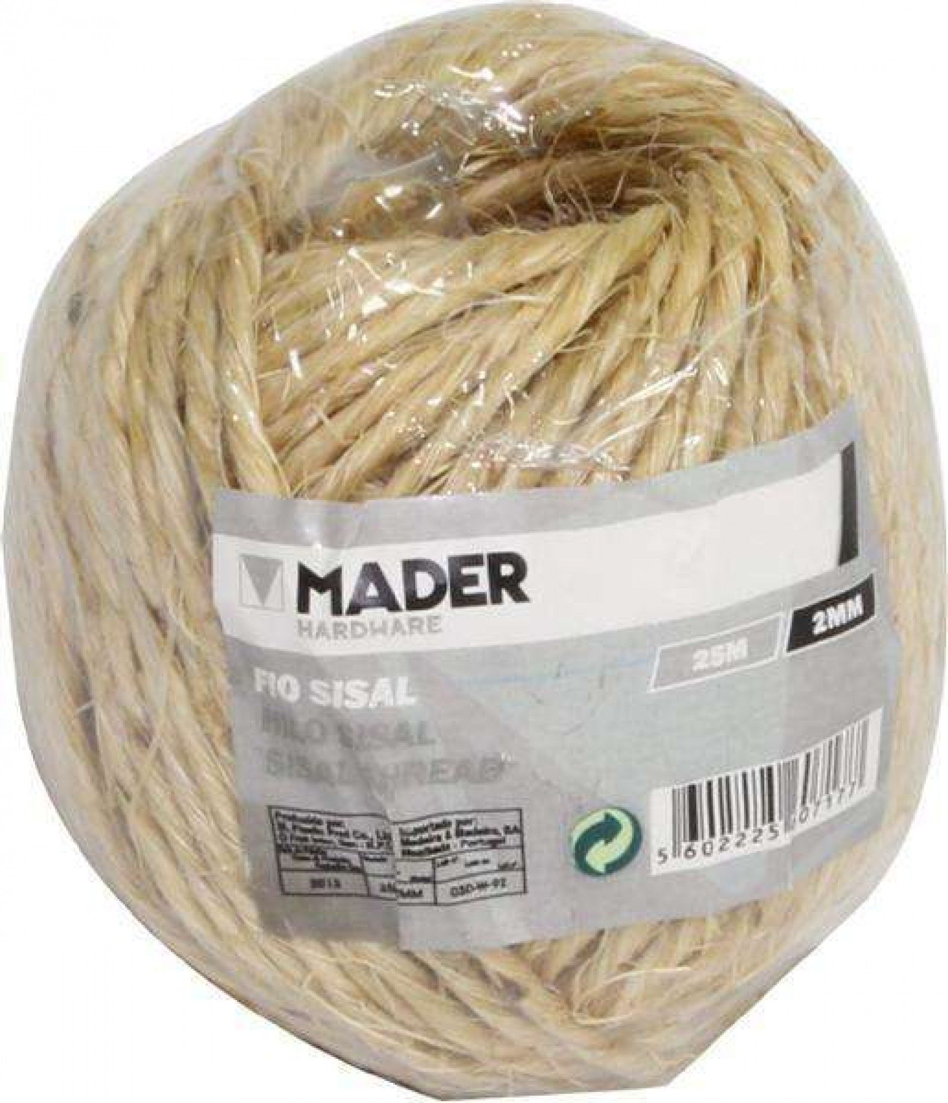Fio Sisal, 2mmx25m refª 60717 MADER