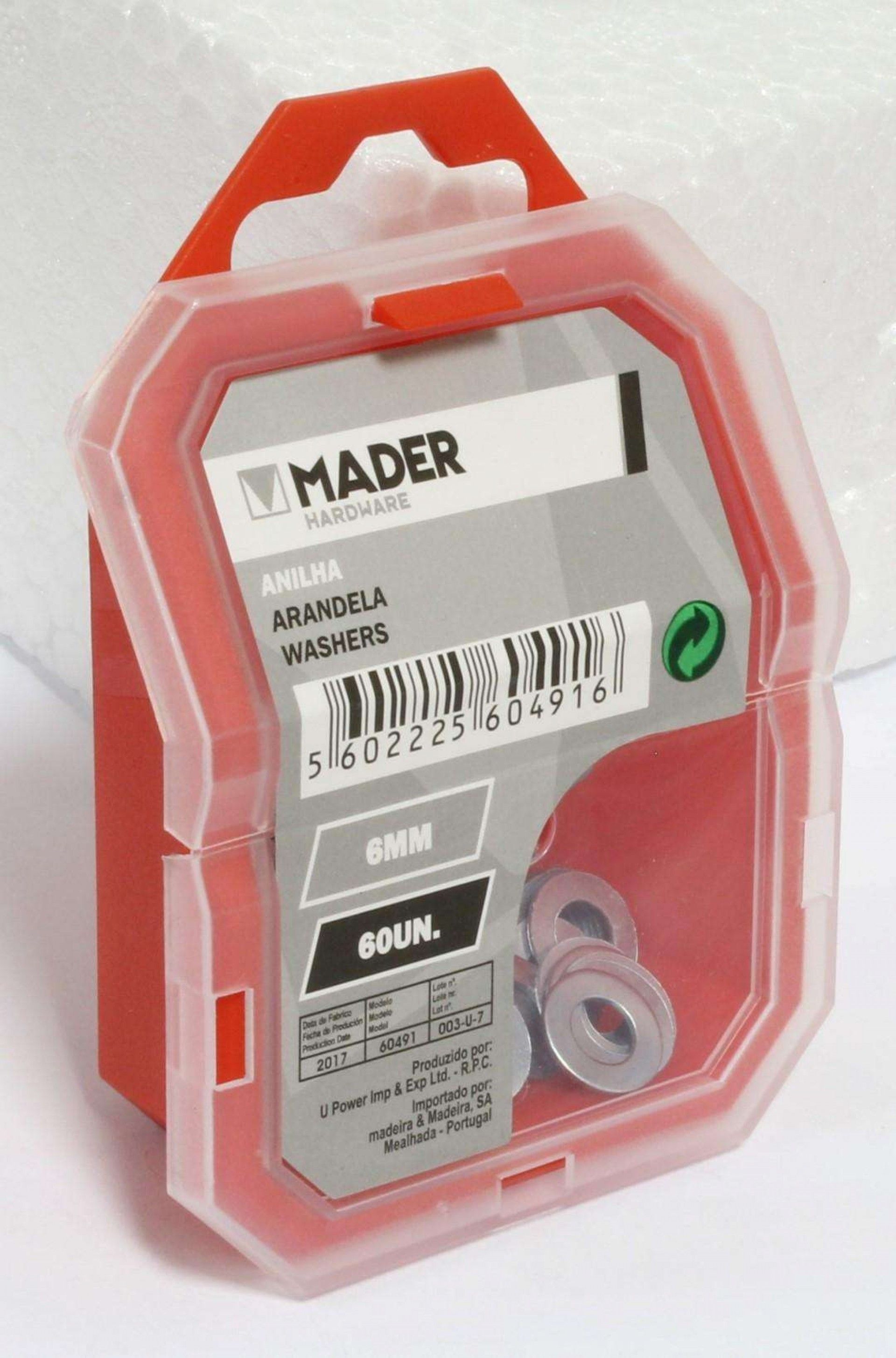 Anilhas, 6mm, 60Un refª 60491 MADER