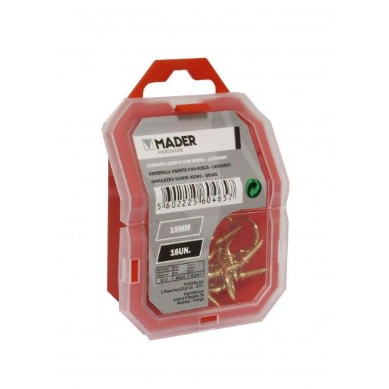 Camar�o Aberto com Rosca, Latonado, 19mm, 16Un ref� 60465 MADER