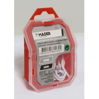 Camarão Aberto com Rosca, Galvanizado e Pintado, 30mm, 16Un refª 60460 MADER Camarão Aberto com Rosca, Galvanizado e Pintado, 30mm, 16Un refª 60460 MADER