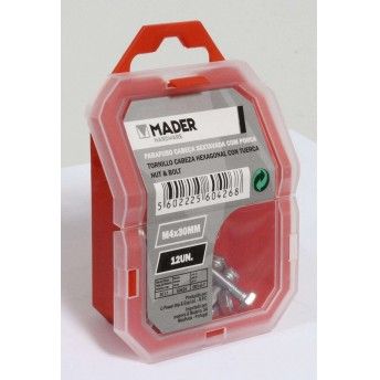 Parafuso Cabe�a Sextavada com Porca - M4x30mm, 12Un ref� 60426 MADER