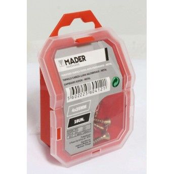 Parafuso Cabe�a Chata, Auto-Perfurante para Metal, 4x25, 16Un ref� 60412 MADER