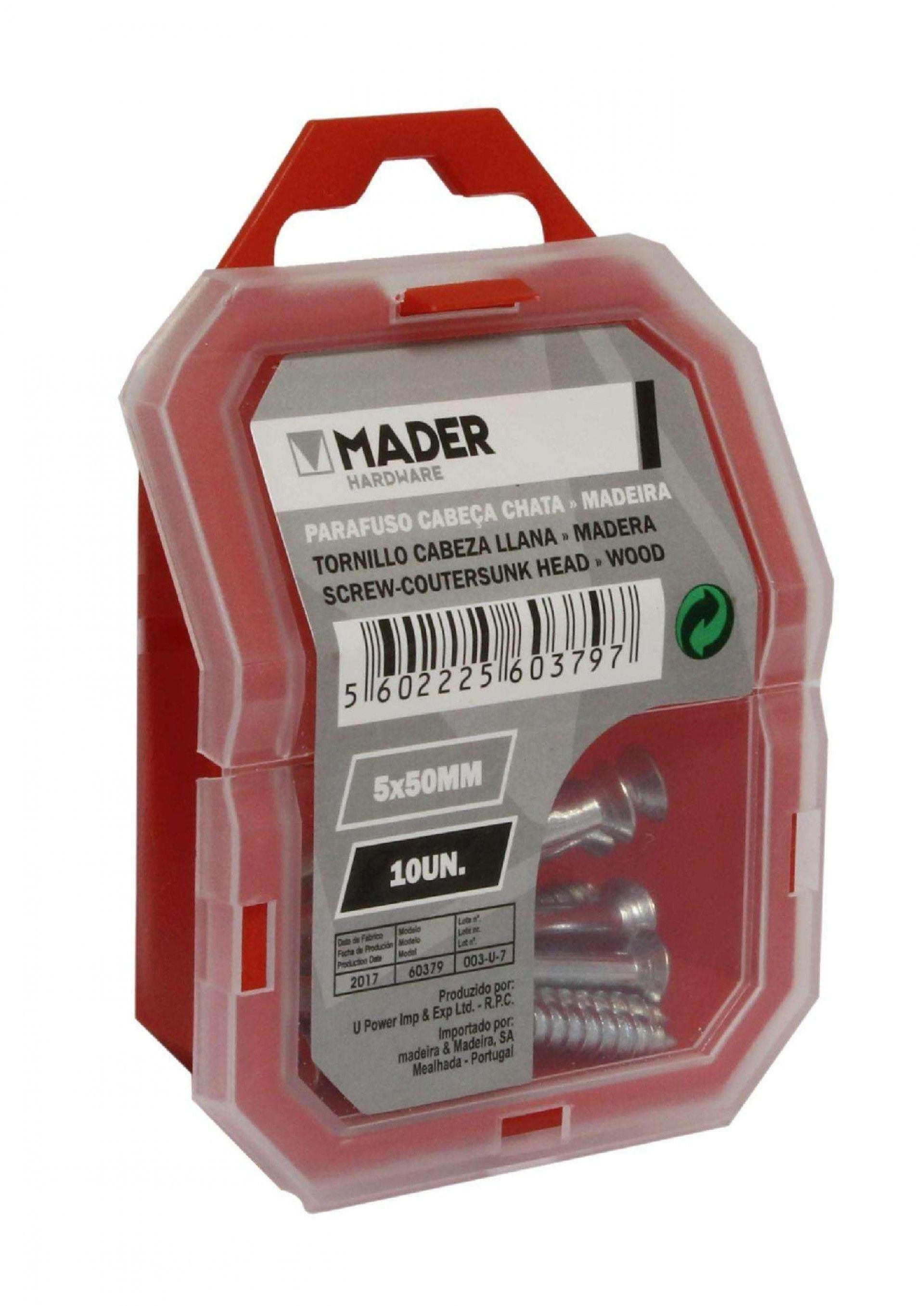 Parafuso Cabeça Chata para Madeira, 5x50, 10Un refª 60379 MADER