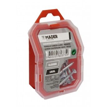 Parafuso Cabe�a Chata para Madeira, 4x30, 18Un ref� 60375 MADER