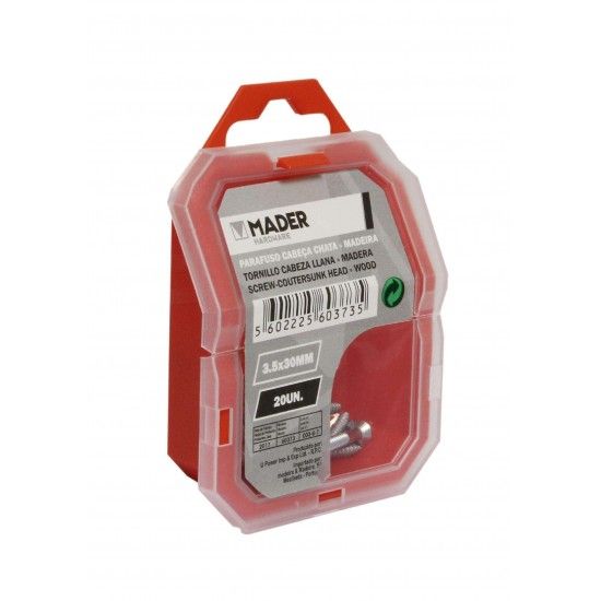 Parafuso Cabe�a Chata para Madeira, 3.5x30, 20Un ref� 60373 MADER