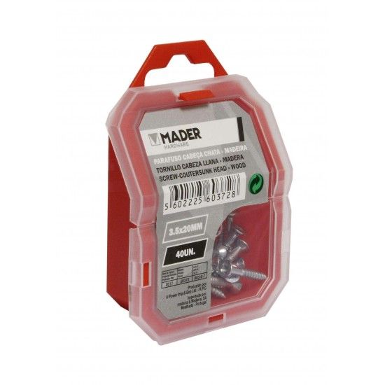 Parafuso Cabe�a Chata para Madeira, 3.5x20, 40Un ref� 60372 MADER