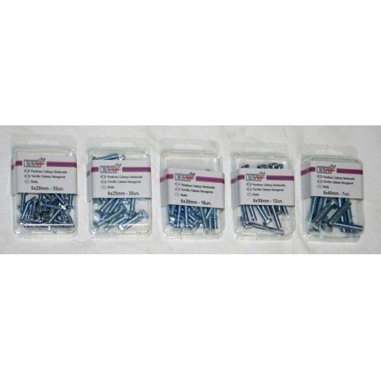 Parafuso Cabe�a Sextavada, 6x40mm, 15Un ref� 60105 MADER