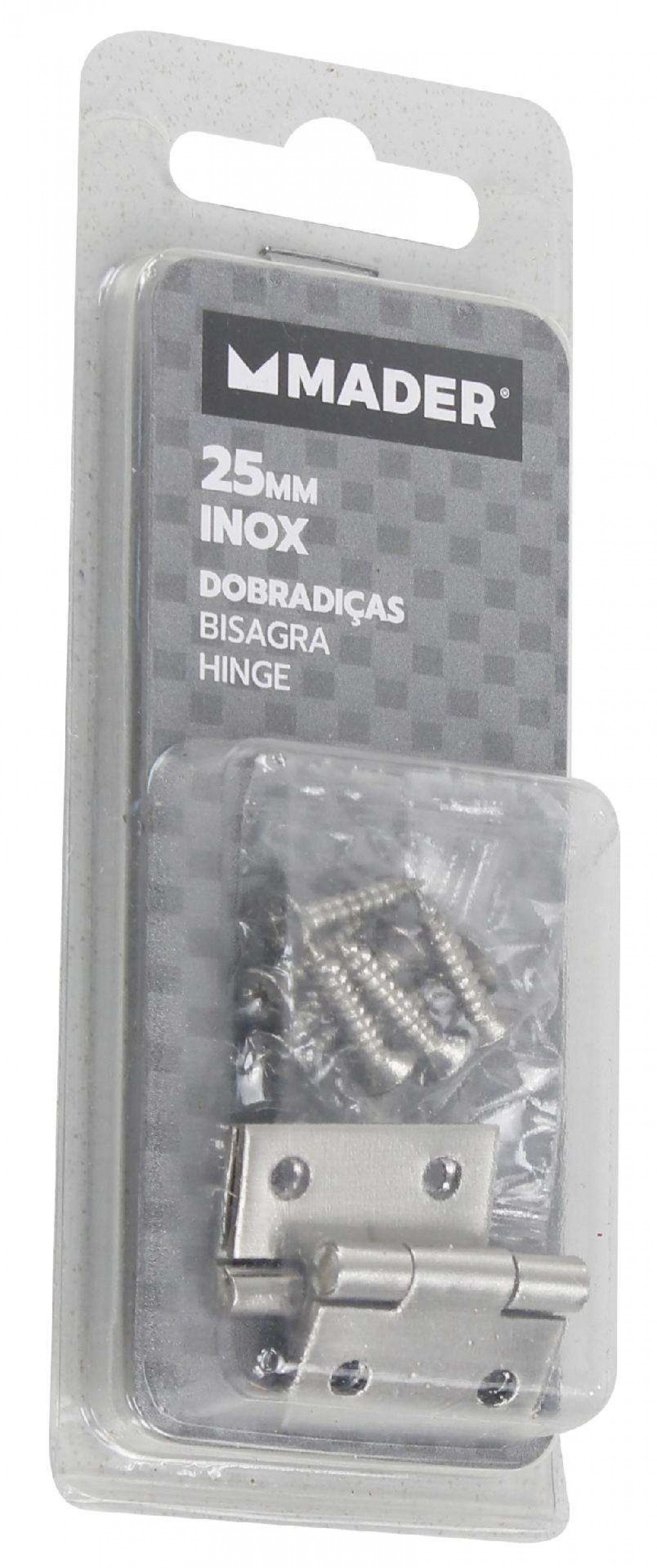 Dobradiça, Inox, 25mm refª 60257 MADER