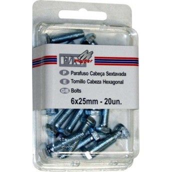 Parafuso Cabe�a Sextavada, 6x25mm, 20Un ref� 60103 MADER