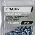 Parafuso Zincado, Auto Perfurante, 5x12mm, 70Un ref� 60087 MADER
