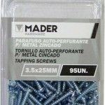 Parafuso Zincado, Auto Perfurante, 3.5x25mm, 95Un refª 60082 MADER Parafuso Zincado, Auto Perfurante, 3.5x25mm, 95Un refª 60082 MADER