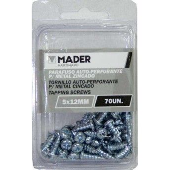 Parafuso Zincado, Auto Perfurante, 5x12mm, 70Un ref� 60087 MADER