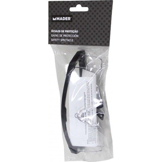 Óculos Proteção, Lente Branca, Armação Preta refª 57687 MADER Óculos Proteção, Lente Branca, Armação Preta refª 57687 MADER