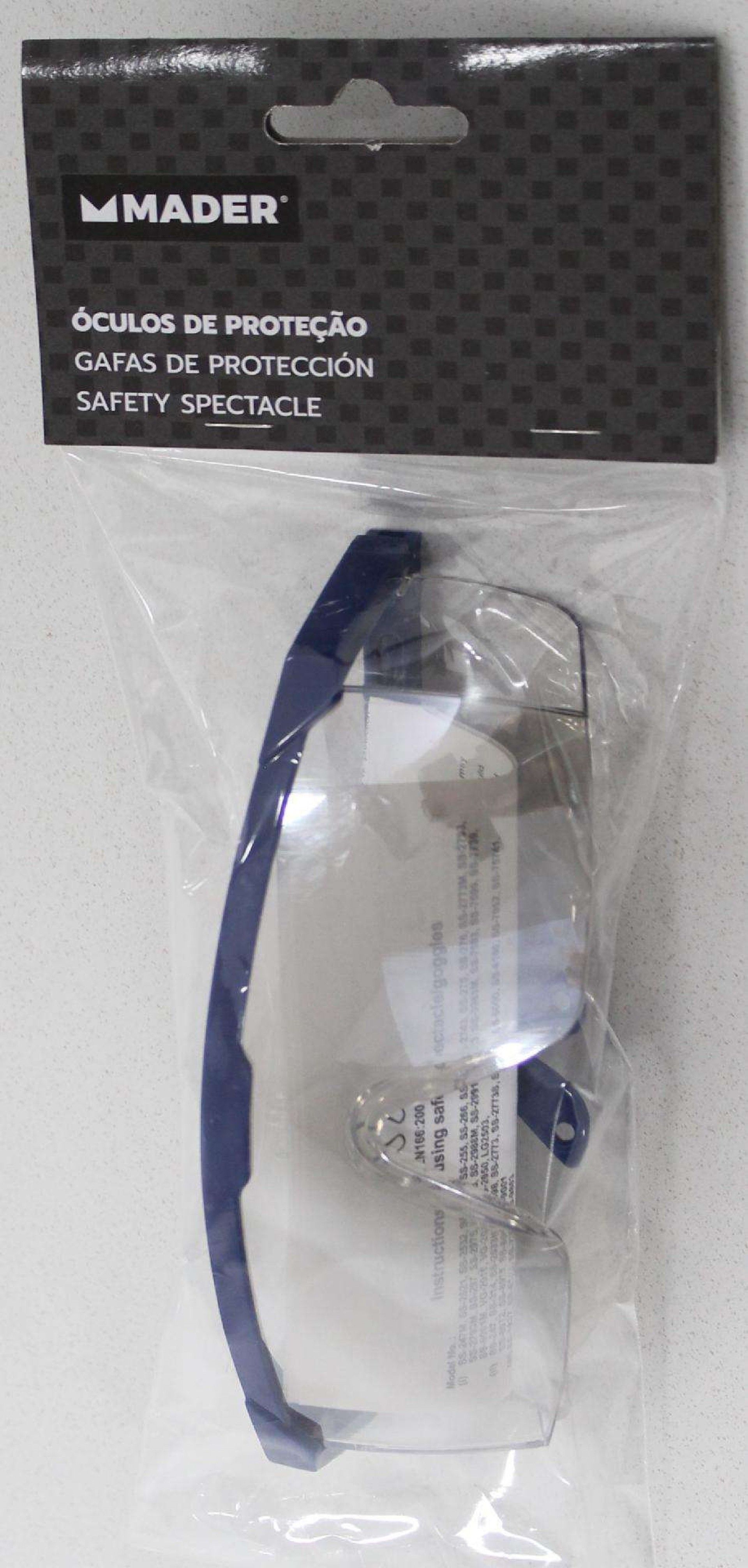 Óculos Proteção, Lente Espelhada, Armação Azul refª 57683 MADER